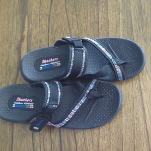 Skechers Black Sandals with Colorful Straps